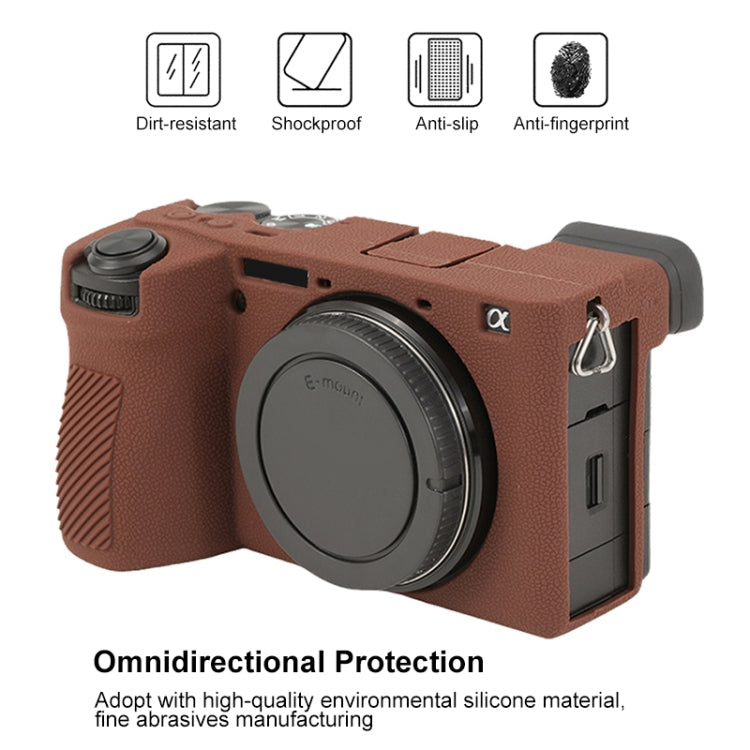 Frendorf | Voor Sony ILCE-6700 / A6700 Litchi Textuur Zachte Siliconen Beschermcase (Koffie)