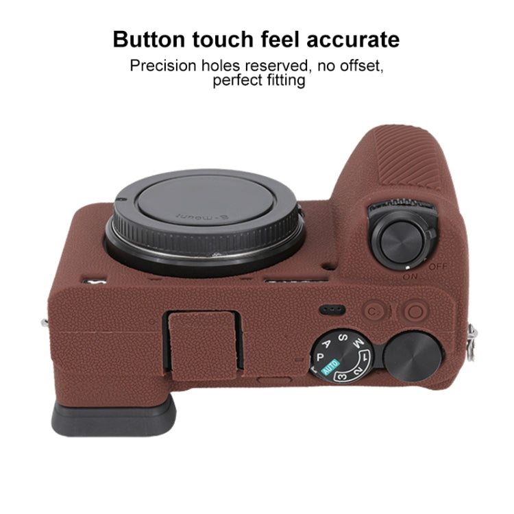 Frendorf | Voor Sony ILCE-6700 / A6700 Litchi Textuur Zachte Siliconen Beschermcase (Koffie)