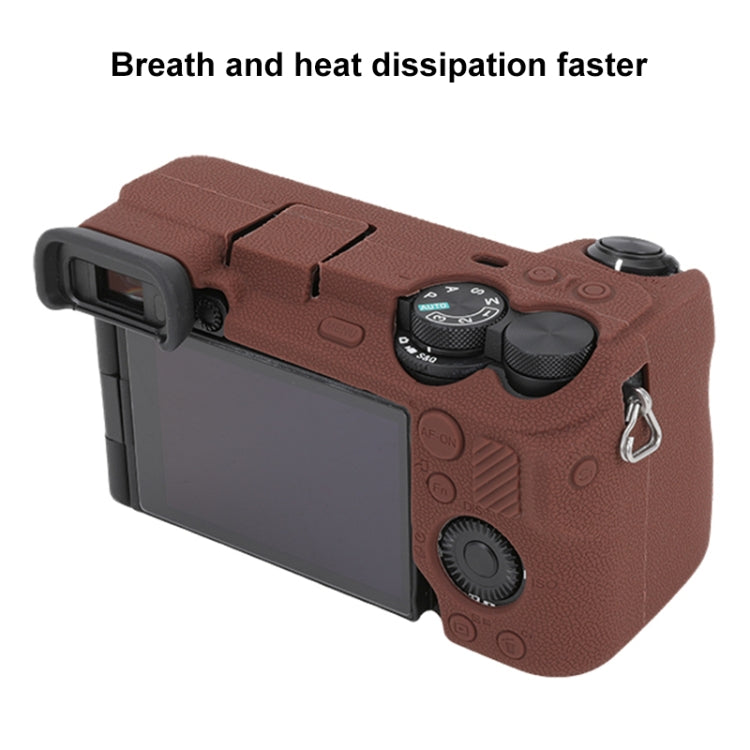 Frendorf | Voor Sony ILCE-6700 / A6700 Litchi Textuur Zachte Siliconen Beschermcase (Koffie)