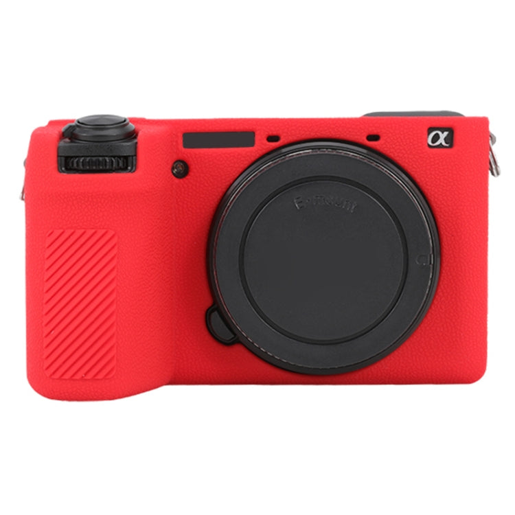 Frendorf | Für Sony ILCE-6700 / A6700 Litchi-Textur weicher Silikon-Schutzhülle (Rot)