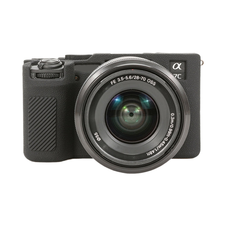 Frendorf | Voor Sony ILCE-7CM2 / A7C II / A7CR Litchi Textuur Zachte Silicone Beschermhoes (Zwart)