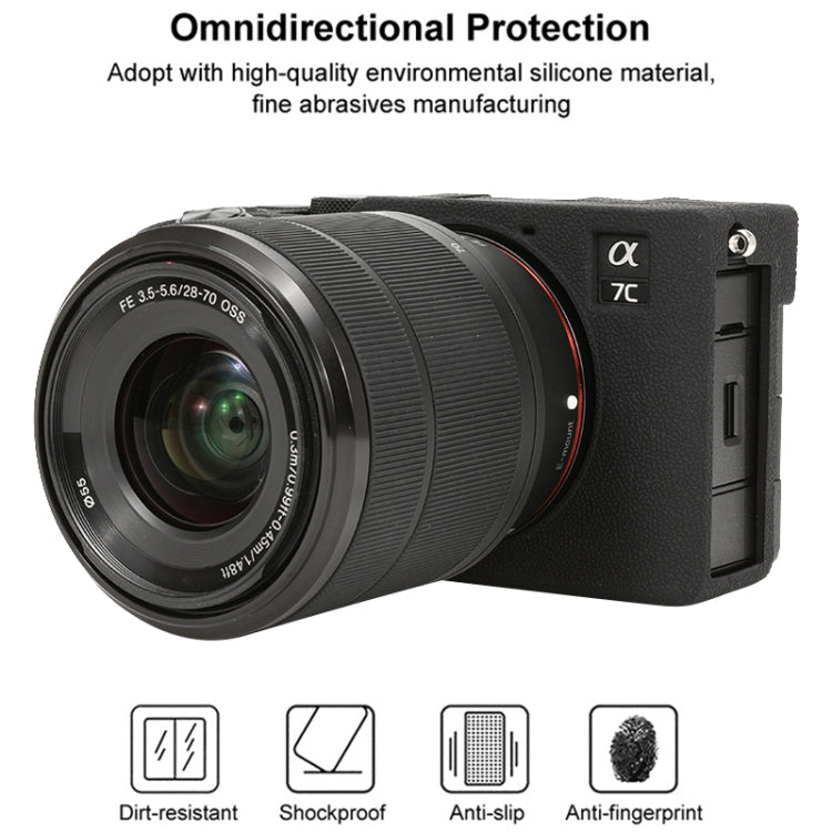 Frendorf | Voor Sony ILCE-7CM2 / A7C II / A7CR Litchi Textuur Zachte Silicone Beschermhoes (Zwart)
