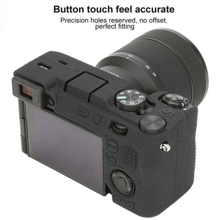 Frendorf | Voor Sony ILCE-7CM2 / A7C II / A7CR Litchi Textuur Zachte Silicone Beschermhoes (Zwart)