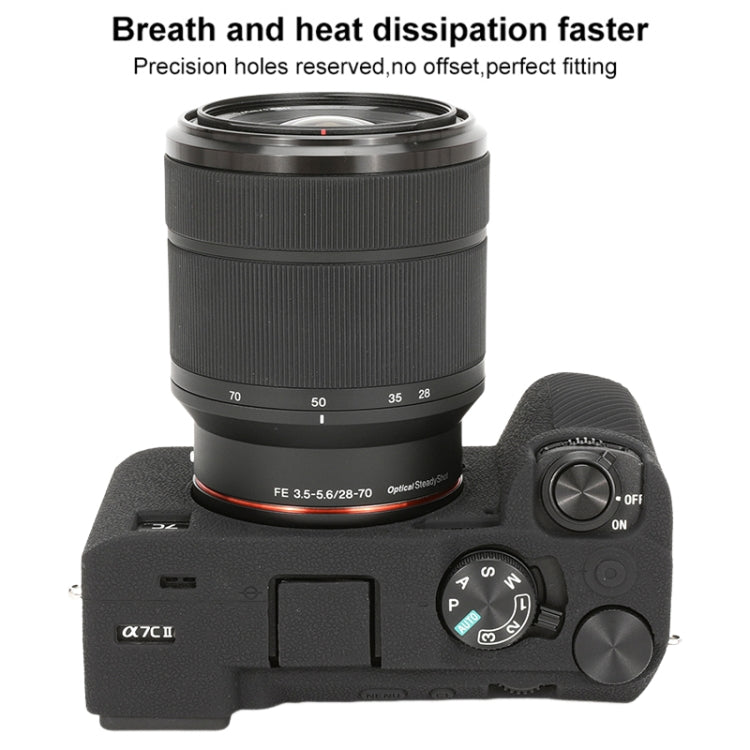 Frendorf | Voor Sony ILCE-7CM2 / A7C II / A7CR Litchi Textuur Zachte Silicone Beschermhoes (Zwart)