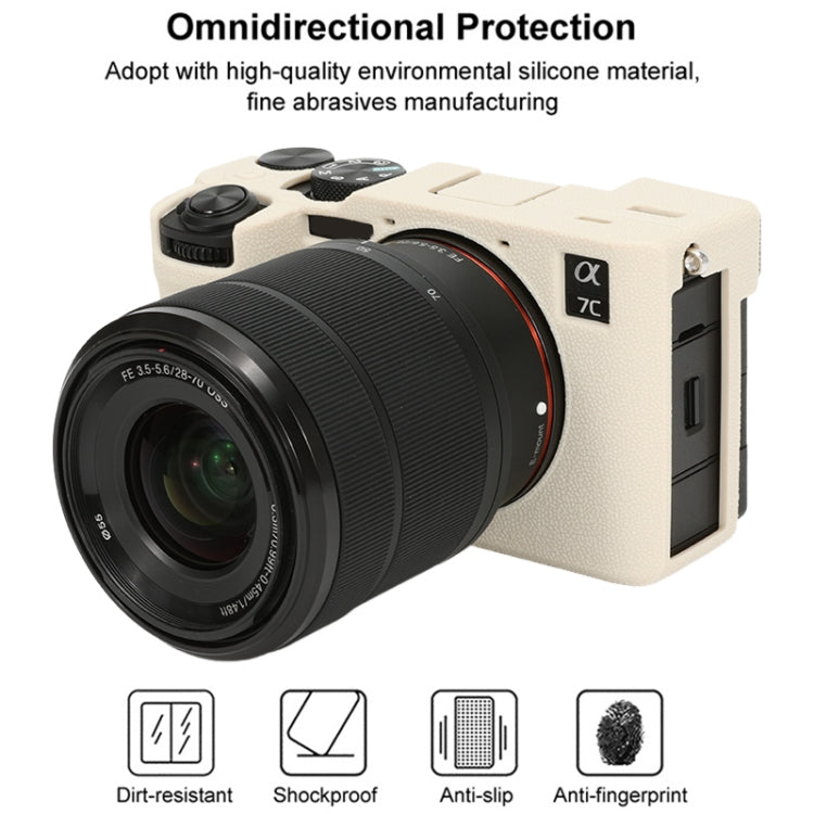 Frendorf | Voor Sony ILCE-7CM2 / A7C II / A7CR Litchi Textuur Zachte Siliconen Beschermcase (Wit)
