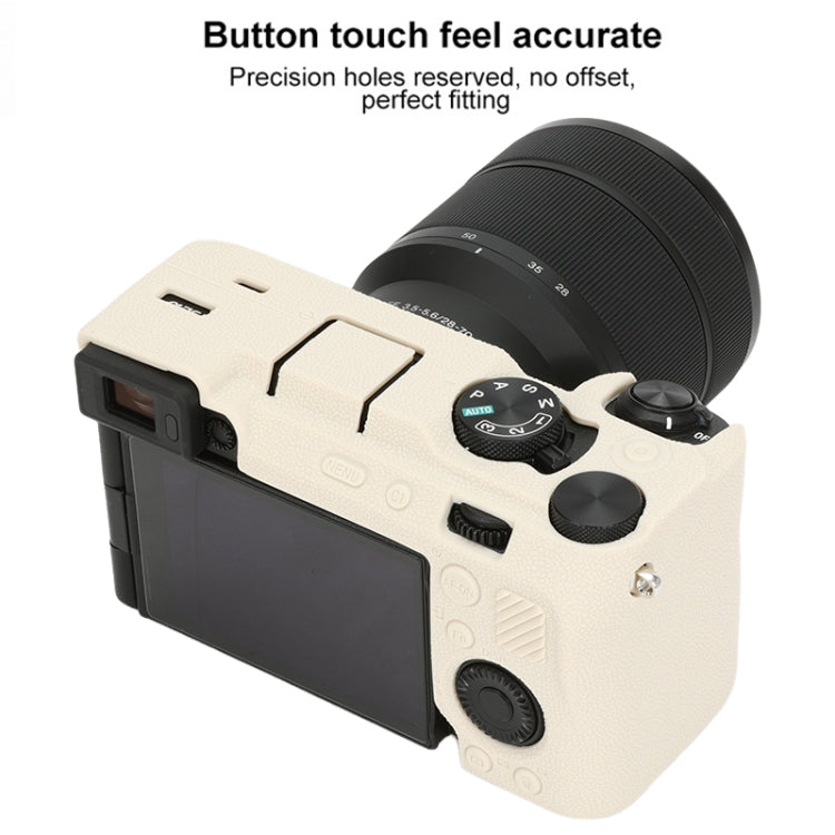 Frendorf | Voor Sony ILCE-7CM2 / A7C II / A7CR Litchi Textuur Zachte Siliconen Beschermcase (Wit)