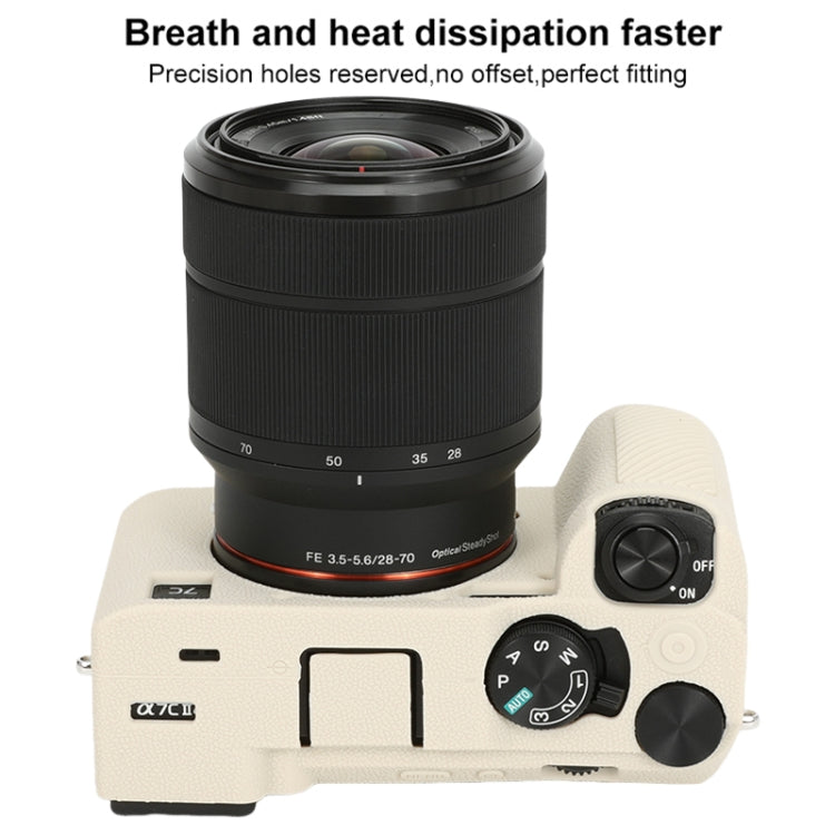 Frendorf | Voor Sony ILCE-7CM2 / A7C II / A7CR Litchi Textuur Zachte Siliconen Beschermcase (Wit)