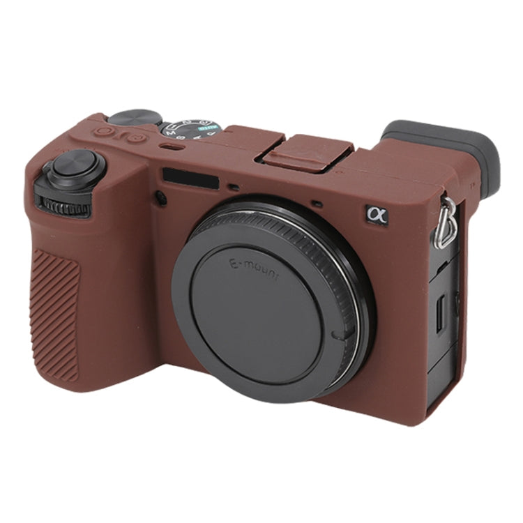 Frendorf | Voor Sony ILCE-6700 / A6700 Glanzende Zachte Siliconen Beschermhoes (Koffie)