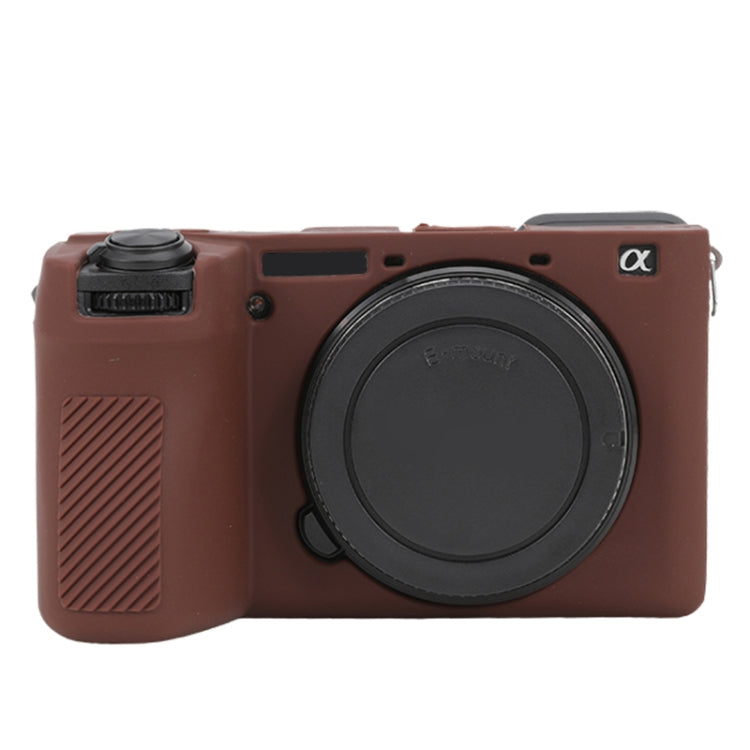 Frendorf | Voor Sony ILCE-6700 / A6700 Glanzende Zachte Siliconen Beschermhoes (Koffie)