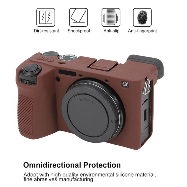 Frendorf | Voor Sony ILCE-6700 / A6700 Glanzende Zachte Siliconen Beschermhoes (Koffie)