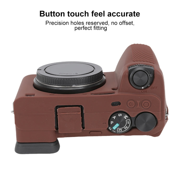 Frendorf | Voor Sony ILCE-6700 / A6700 Glanzende Zachte Siliconen Beschermhoes (Koffie)