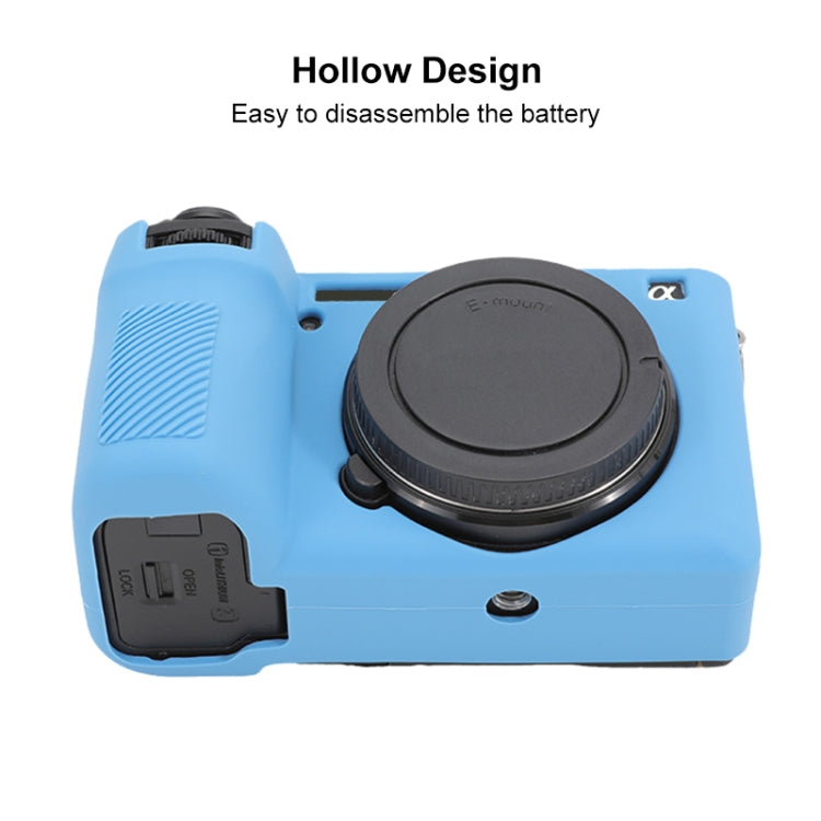 Frendorf | Für Sony ILCE-6700 / A6700 Glänzende Weiche Silikon Schutzhülle (Blau)