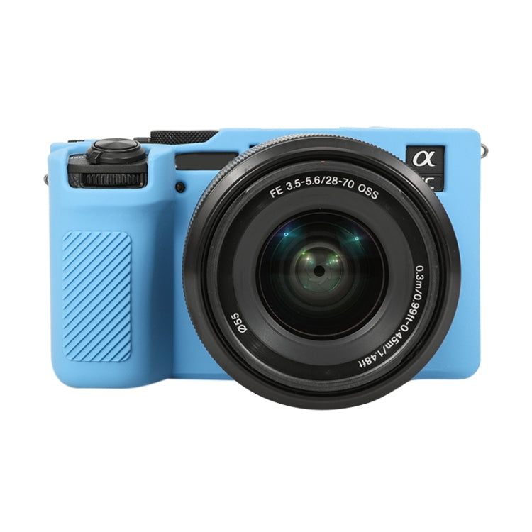 Frendorf | Voor Sony ILCE-7CM2 / A7C II / A7CR Glanzend Zacht Siliconen Beschermhoes (Blauw)