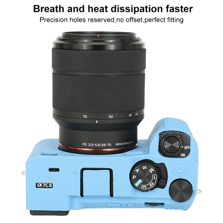 Frendorf | Voor Sony ILCE-7CM2 / A7C II / A7CR Glanzend Zacht Siliconen Beschermhoes (Blauw)