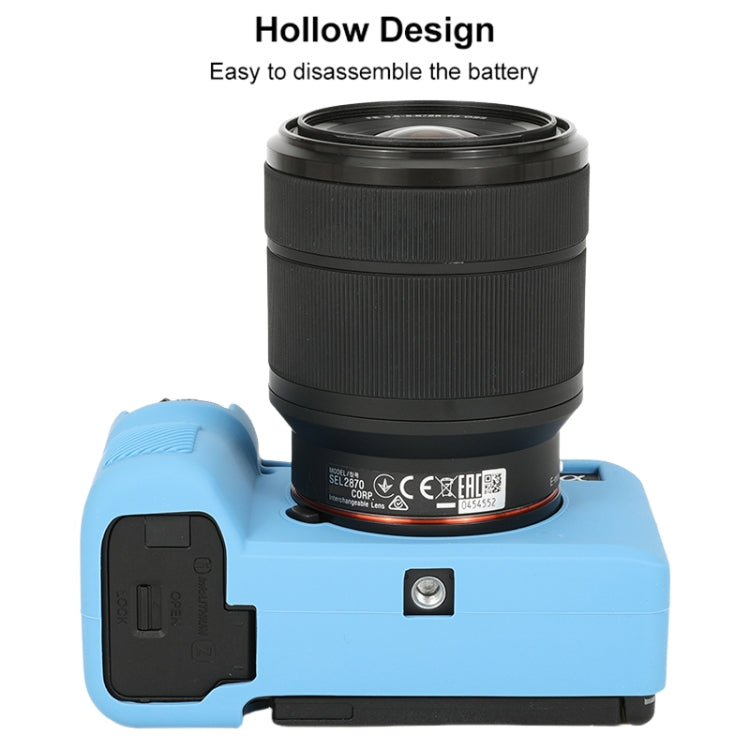 Frendorf | Voor Sony ILCE-7CM2 / A7C II / A7CR Glanzend Zacht Siliconen Beschermhoes (Blauw)