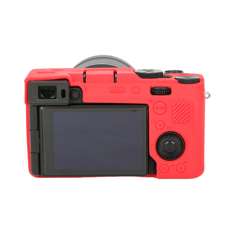 Frendorf | Für Sony ILCE-7CM2 / A7C II / A7CR Glänzendes weiches Silikon-Schutzhülle (Rot)