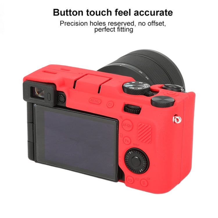 Frendorf | Für Sony ILCE-7CM2 / A7C II / A7CR Glänzendes weiches Silikon-Schutzhülle (Rot)
