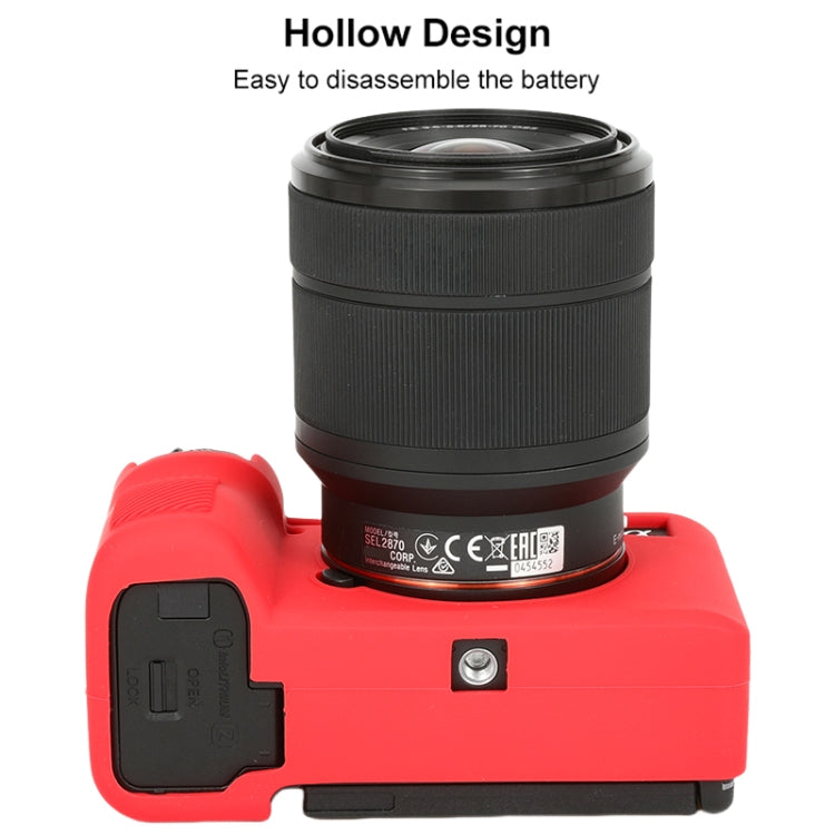 Frendorf | Für Sony ILCE-7CM2 / A7C II / A7CR Glänzendes weiches Silikon-Schutzhülle (Rot)