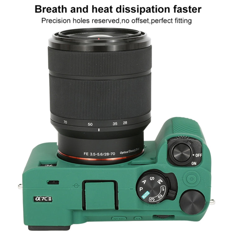 Frendorf | Für Sony ILCE-7CM2 / A7C II / A7CR Glänzende weiche Silikon-Schutzhülle (Grün)