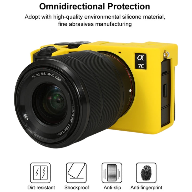 Frendorf | Voor Sony ILCE-7CM2 / A7C II / A7CR Glanzend Zacht Siliconen Beschermhoes (Geel)