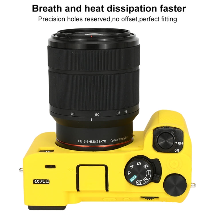 Frendorf | Voor Sony ILCE-7CM2 / A7C II / A7CR Glanzend Zacht Siliconen Beschermhoes (Geel)