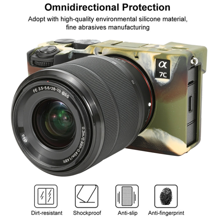 Frendorf | Voor Sony ILCE-7CM2 / A7C II / A7CR Glanzend Zacht Siliconen Beschermcase (Camouflage)