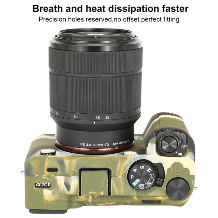 Frendorf | Voor Sony ILCE-7CM2 / A7C II / A7CR Glanzend Zacht Siliconen Beschermcase (Camouflage)