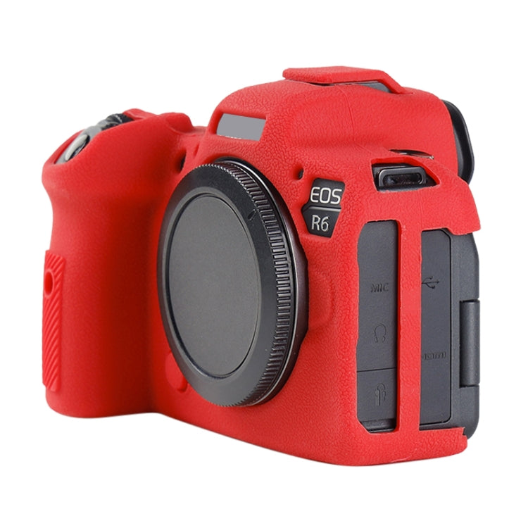 Frendorf | Voor Canon EOS R6 Mark II Litchi Textuur Zachte Siliconen Beschermcase (Rood)