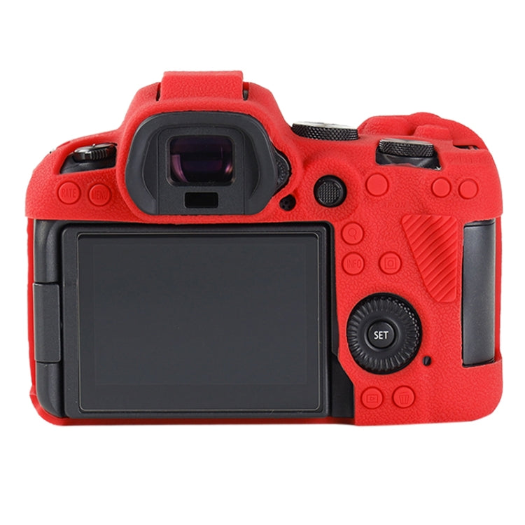 Frendorf | Voor Canon EOS R6 Mark II Litchi Textuur Zachte Siliconen Beschermcase (Rood)
