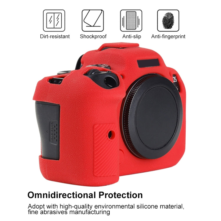 Frendorf | Voor Canon EOS R6 Mark II Litchi Textuur Zachte Siliconen Beschermcase (Rood)