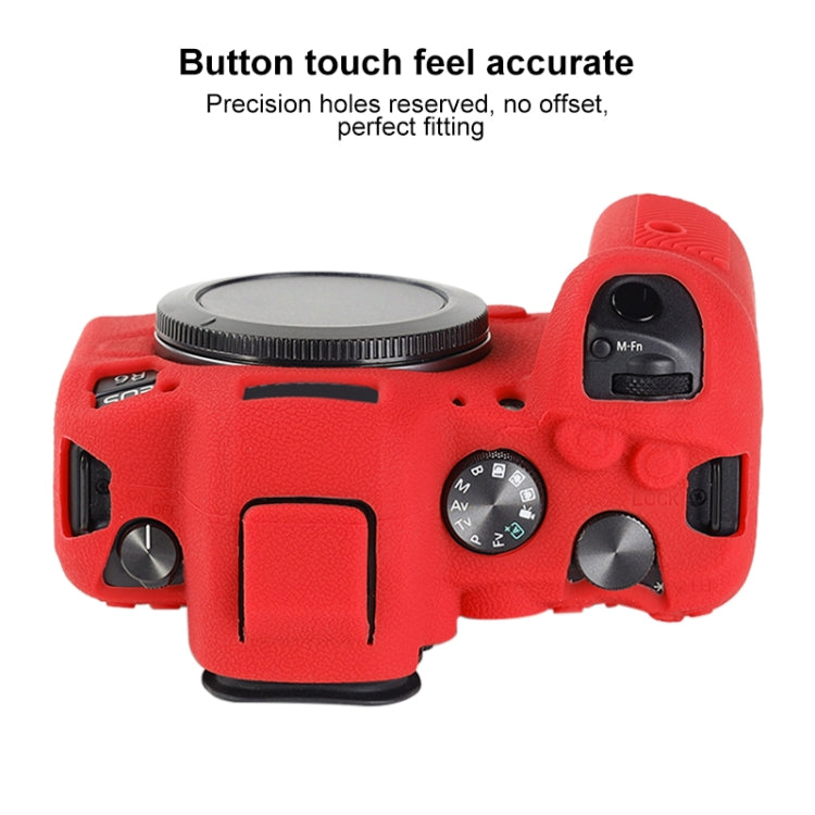 Frendorf | Voor Canon EOS R6 Mark II Litchi Textuur Zachte Siliconen Beschermcase (Rood)