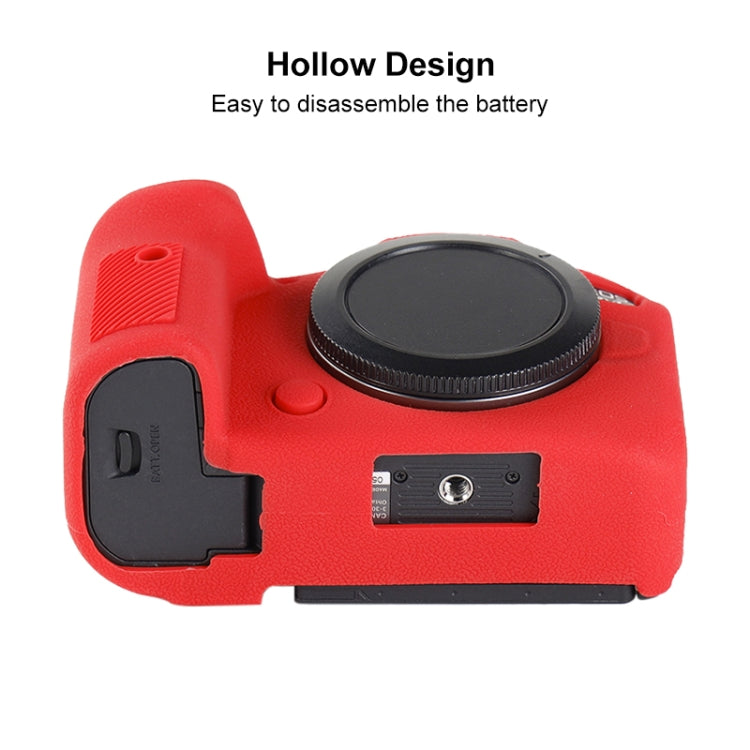Frendorf | Voor Canon EOS R6 Mark II Litchi Textuur Zachte Siliconen Beschermcase (Rood)