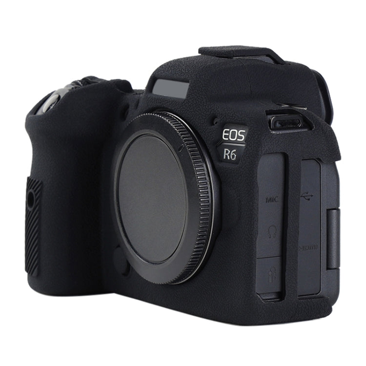 Frendorf | Für Canon EOS R6 Mark II Litschi Textur Weiche Silikon Schutzhülle (Schwarz)