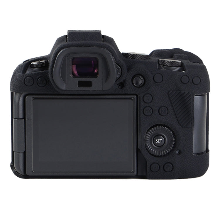 Frendorf | Für Canon EOS R6 Mark II Litschi Textur Weiche Silikon Schutzhülle (Schwarz)