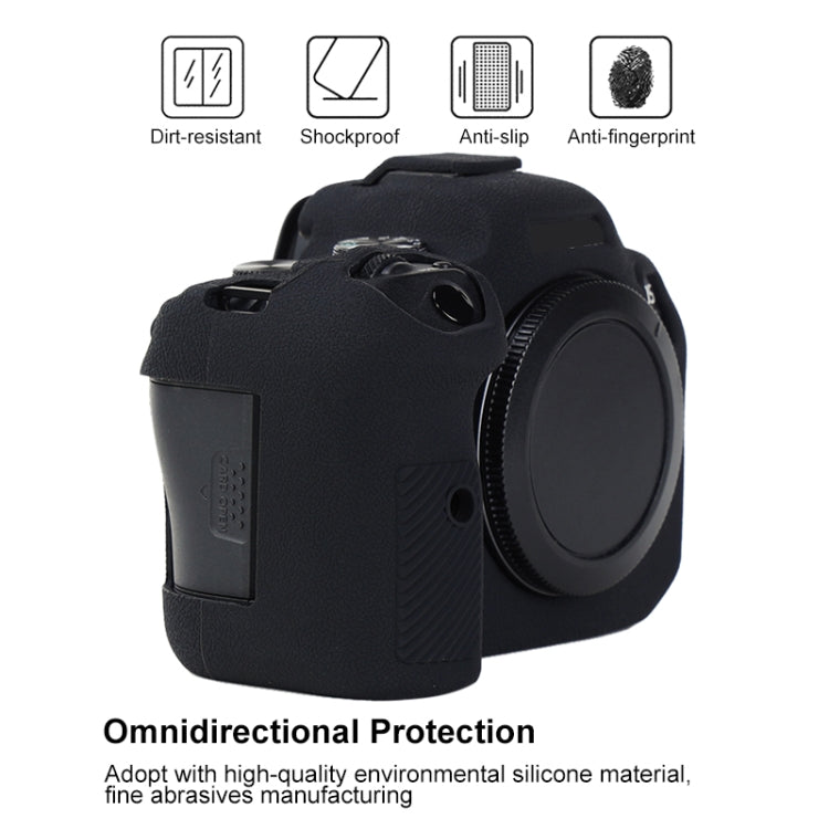 Frendorf | Für Canon EOS R6 Mark II Litschi Textur Weiche Silikon Schutzhülle (Schwarz)