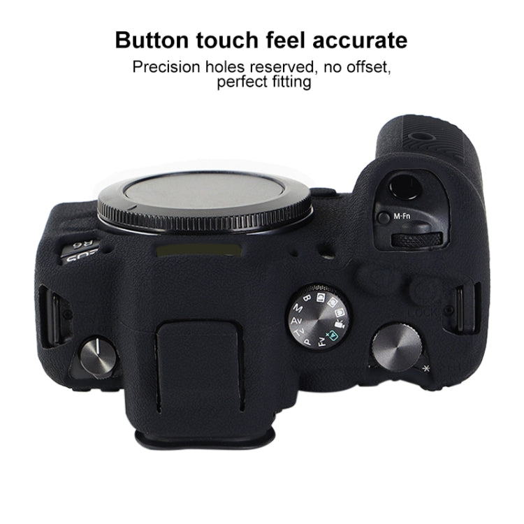 Frendorf | Für Canon EOS R6 Mark II Litschi Textur Weiche Silikon Schutzhülle (Schwarz)