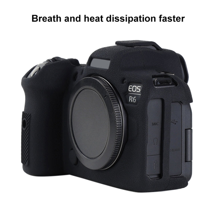 Frendorf | Für Canon EOS R6 Mark II Litschi Textur Weiche Silikon Schutzhülle (Schwarz)