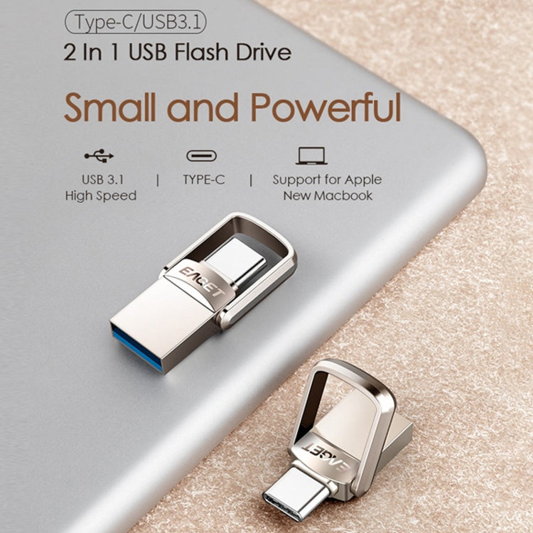 Frendorf | EAGET 64G USB 3.1 + USB-C Schnittstelle Metall Twister Flash U-Disk, mit Micro USB Adapter & Anhänger