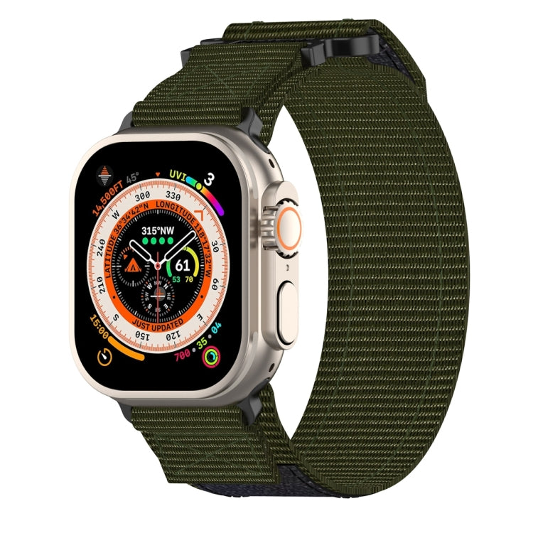 Frerndorf | Für Apple Watch Ultra 2 49mm Nylon Klettverschluss Armband (Armeegrün)