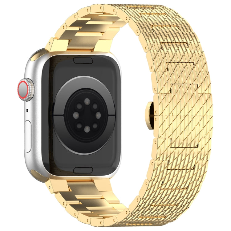 Frendorf | Für Apple Watch SE 2023 40mm Twill Edelstahl Armband (Gold)
