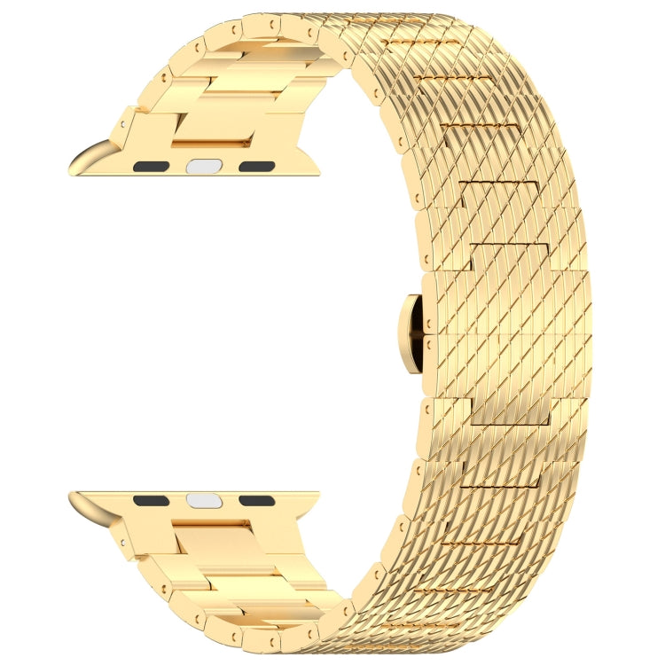 Frendorf | Für Apple Watch SE 2023 40mm Twill Edelstahl Armband (Gold)