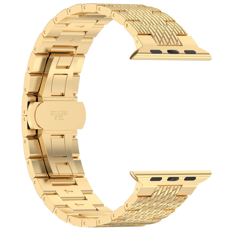 Frendorf | Für Apple Watch SE 2023 40mm Twill Edelstahl Armband (Gold)