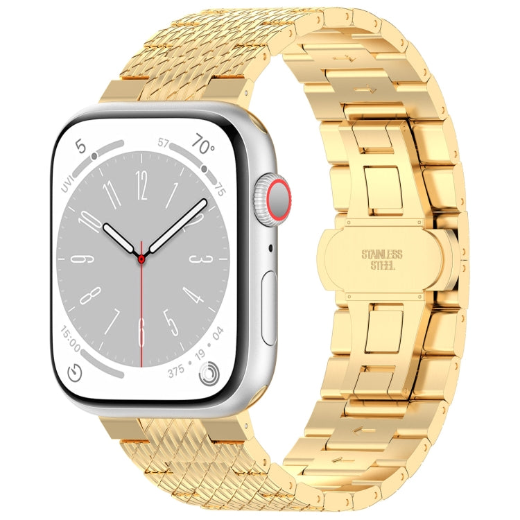 Frendorf | Für Apple Watch SE 2023 40mm Twill Edelstahl Armband (Gold)