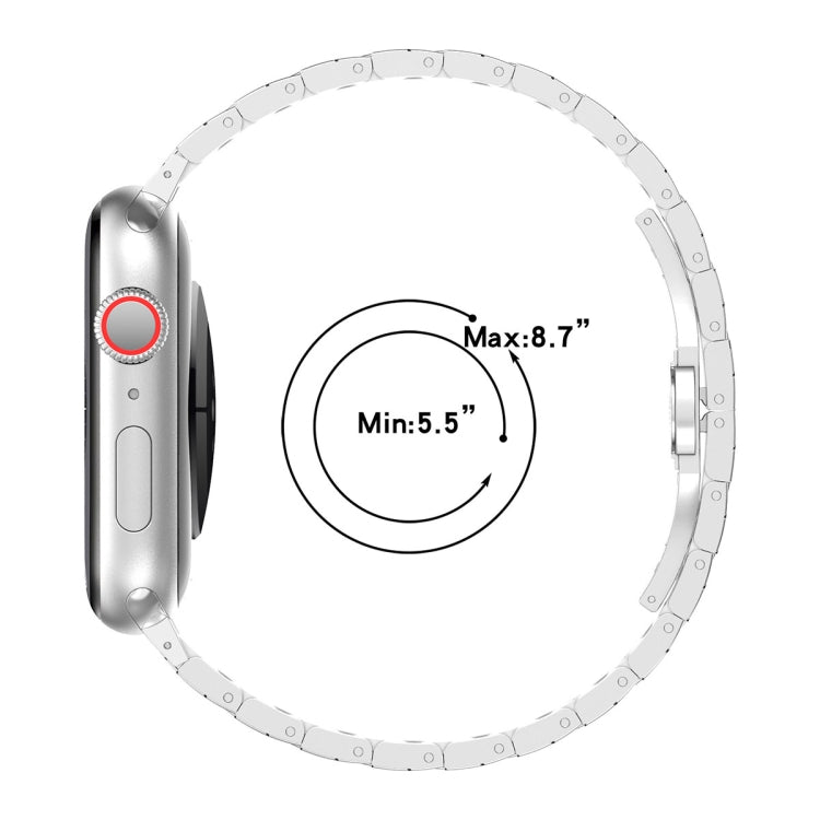 Frerndorf | Für Apple Watch Series 9 45mm Twill Edelstahl Armband (Schwarz)