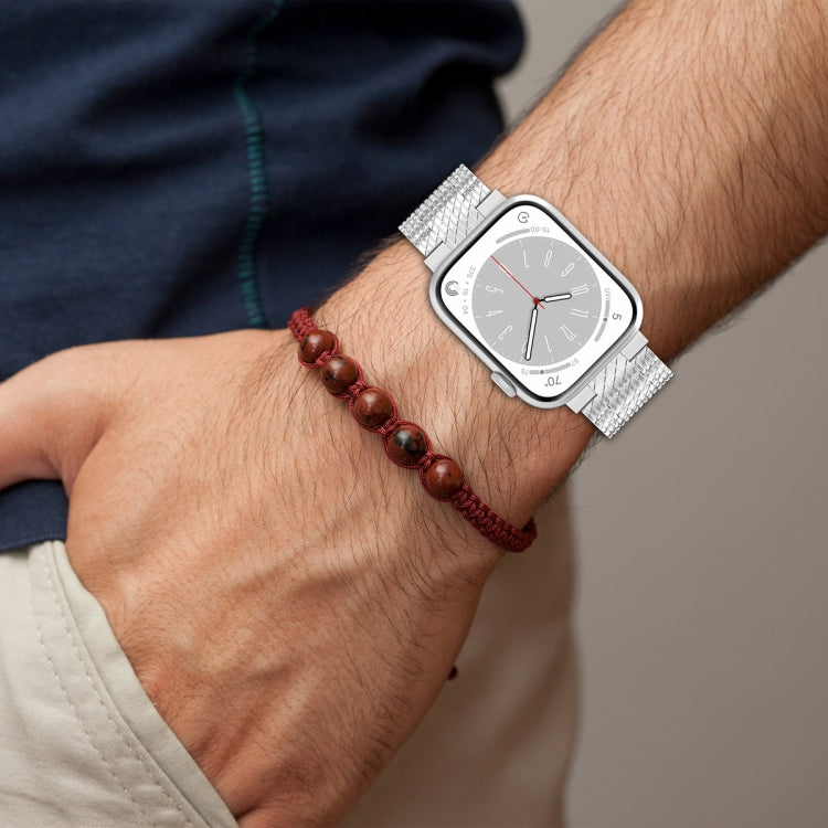 Frerndorf | Für Apple Watch Series 9 45mm Twill Edelstahl Armband (Roségold)
