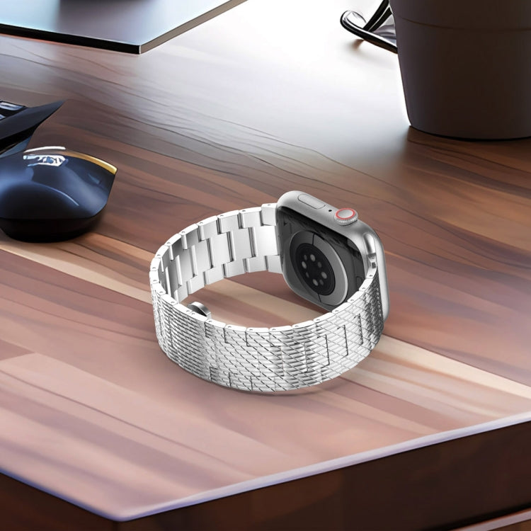Frerndorf | Für Apple Watch Series 9 45mm Twill Edelstahl Armband (Schwarz)