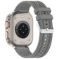 Frerndorf | Für Apple Watch Series 9 45mm Gewöhnliche Schnalle Hybrid Nylon Geflochten Silikon Uhrenarmband (Grau)