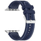 Frerndorf | Für Apple Watch Series 9 45mm Ordentliche Schnalle Hybrid Nylon Geflochtene Silikon Uhrenarmband (Mitternachtsblau)