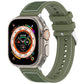 Frendorf | Für Apple Watch SE 2022 44mm Ordentliche Schnalle Hybrid Nylon Geflochtene Silikon Uhr Band (Grün)