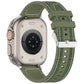 Frendorf | Für Apple Watch SE 2022 44mm Ordentliche Schnalle Hybrid Nylon Geflochtene Silikon Uhr Band (Grün)